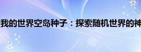 我的世界空岛种子：探索随机世界的神秘岛屿