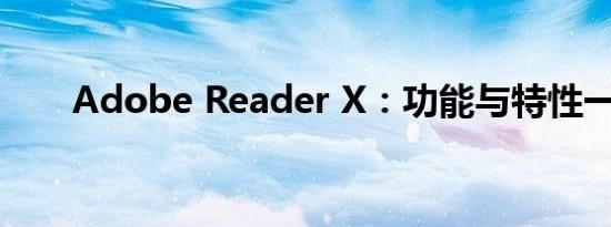 Adobe Reader X：功能与特性一览