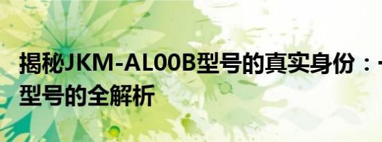 揭秘JKM-AL00B型号的真实身份：一款神秘型号的全解析