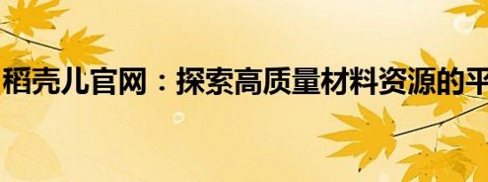 稻壳儿官网：探索高质量材料资源的平台首页