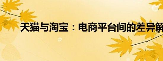 天猫与淘宝：电商平台间的差异解析