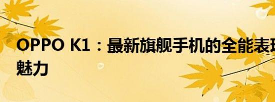 OPPO K1：最新旗舰手机的全能表现与独特魅力