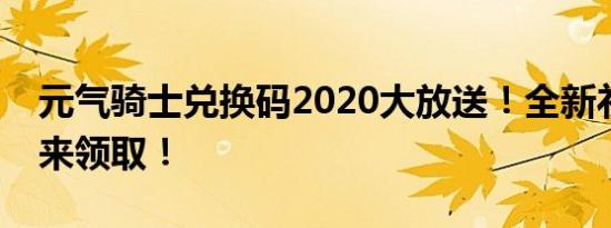 元气骑士兑换码2020大放送！全新礼包等你来领取！