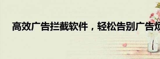 高效广告拦截软件，轻松告别广告烦恼！
