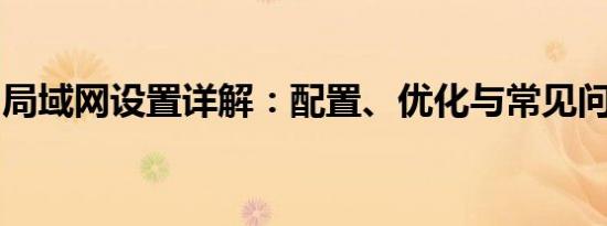 局域网设置详解：配置、优化与常见问题解答