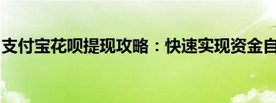 支付宝花呗提现攻略：快速实现资金自由流动