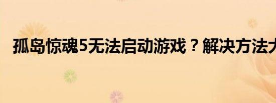 孤岛惊魂5无法启动游戏？解决方法大解析