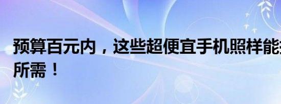 预算百元内，这些超便宜手机照样能搞定日常所需！