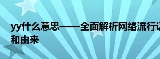 yy什么意思——全面解析网络流行语的含义和由来
