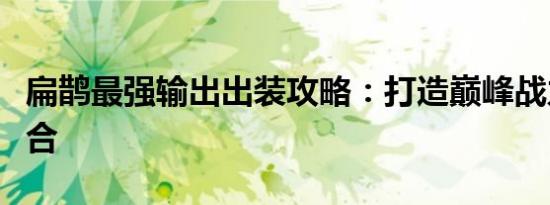 扁鹊最强输出出装攻略：打造巅峰战力装备组合