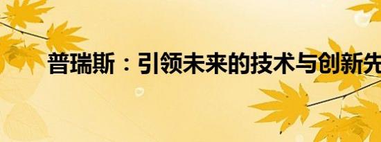 普瑞斯：引领未来的技术与创新先锋