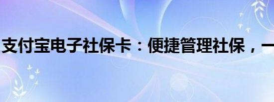 支付宝电子社保卡：便捷管理社保，一触即达