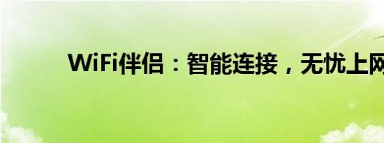 WiFi伴侣：智能连接，无忧上网