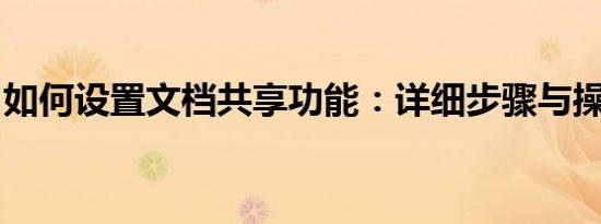 如何设置文档共享功能：详细步骤与操作指南