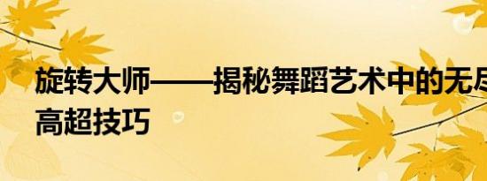 旋转大师——揭秘舞蹈艺术中的无尽魅力与高超技巧