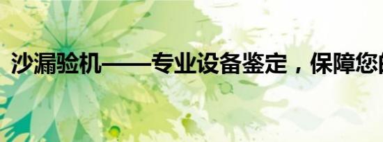 沙漏验机——专业设备鉴定，保障您的权益