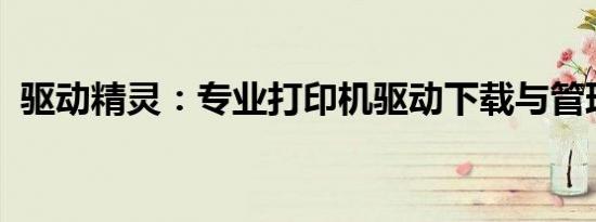 驱动精灵：专业打印机驱动下载与管理工具