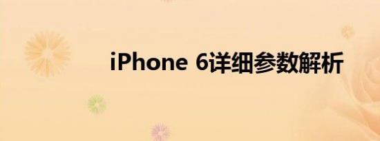 iPhone 6详细参数解析