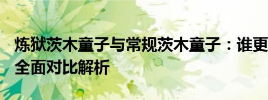 炼狱茨木童子与常规茨木童子：谁更胜一筹？全面对比解析