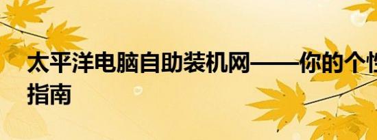 太平洋电脑自助装机网——你的个性化装机指南