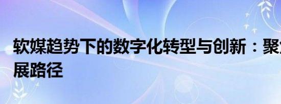 软媒趋势下的数字化转型与创新：聚焦未来发展路径