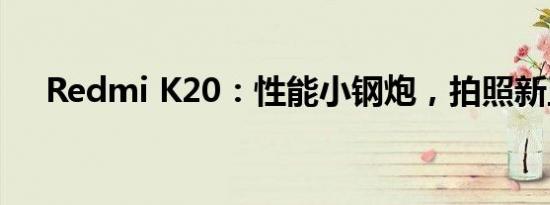 Redmi K20：性能小钢炮，拍照新王者