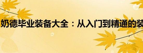 奶德毕业装备大全：从入门到精通的装备指南