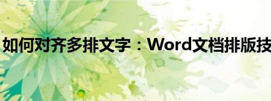 如何对齐多排文字：Word文档排版技巧解析