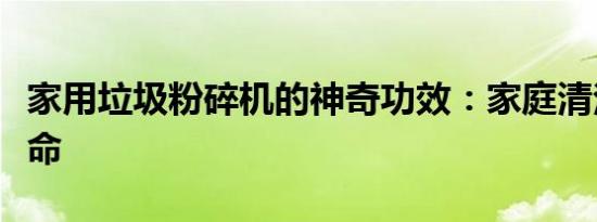 家用垃圾粉碎机的神奇功效：家庭清洁的新革命