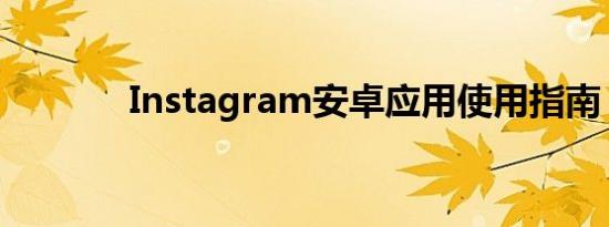 Instagram安卓应用使用指南