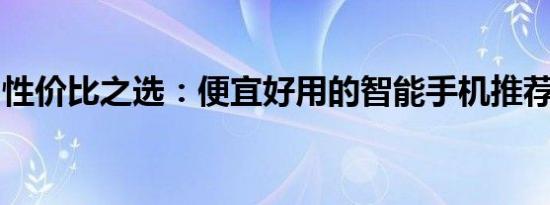性价比之选：便宜好用的智能手机推荐与解析