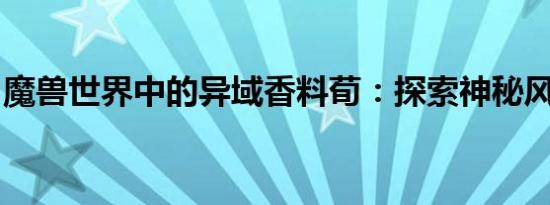魔兽世界中的异域香料荀：探索神秘风味之旅
