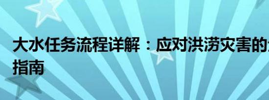 大水任务流程详解：应对洪涝灾害的全面操作指南