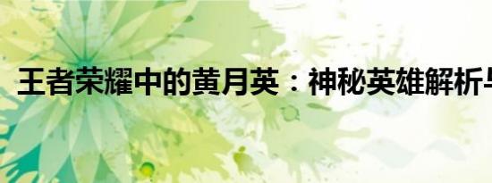 王者荣耀中的黄月英：神秘英雄解析与攻略