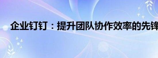 企业钉钉：提升团队协作效率的先锋工具