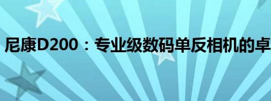 尼康D200：专业级数码单反相机的卓越性能