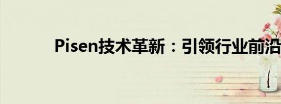 Pisen技术革新：引领行业前沿