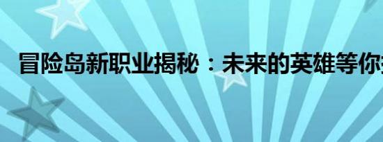 冒险岛新职业揭秘：未来的英雄等你挑战！