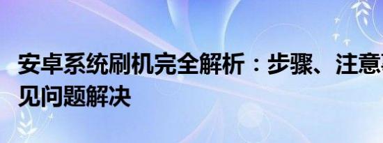 安卓系统刷机完全解析：步骤、注意事项及常见问题解决
