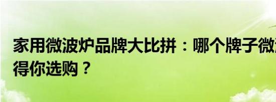 家用微波炉品牌大比拼：哪个牌子微波炉更值得你选购？