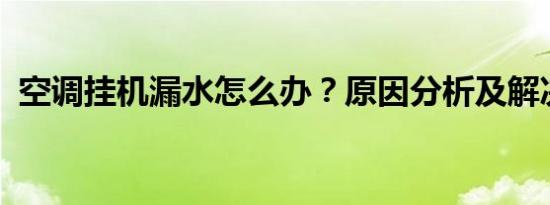 空调挂机漏水怎么办？原因分析及解决策略