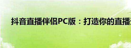 抖音直播伴侣PC版：打造你的直播天地