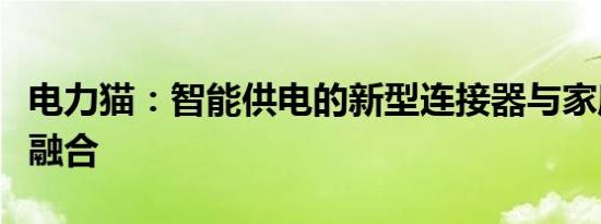 电力猫：智能供电的新型连接器与家庭的深度融合