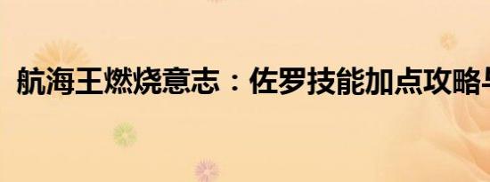 航海王燃烧意志：佐罗技能加点攻略与解析