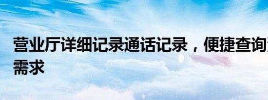 营业厅详细记录通话记录，便捷查询满足用户需求