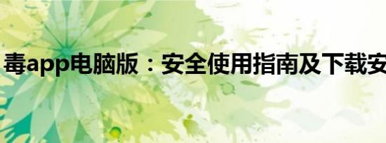 毒app电脑版：安全使用指南及下载安装步骤