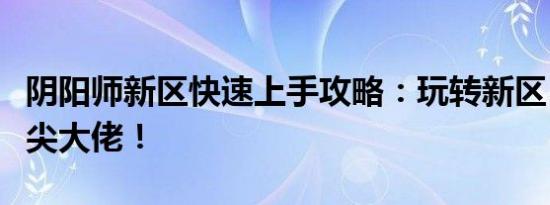 阴阳师新区快速上手攻略：玩转新区，成为顶尖大佬！