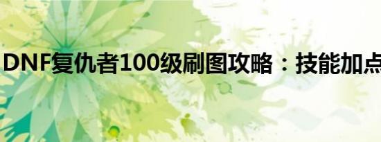 DNF复仇者100级刷图攻略：技能加点全解析