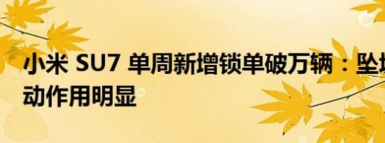 小米 SU7 单周新增锁单破万辆：坠坡事件推动作用明显