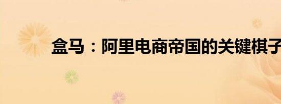 盒马：阿里电商帝国的关键棋子